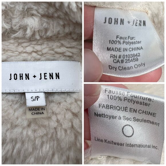 John + Jenn Faux Shearling Suede Drape Vest Open Front Sleeveless Small - Picture 3 of 7